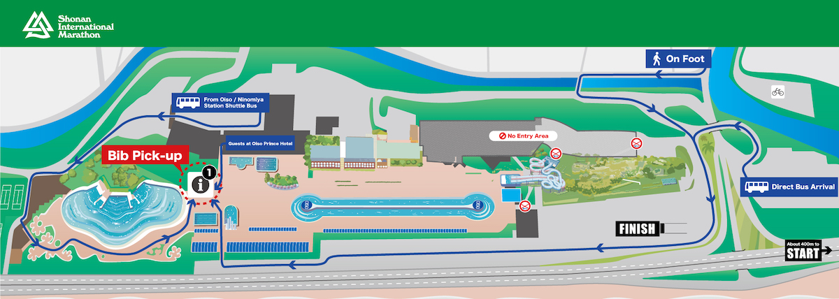 Bib Pickup エリア案内図（拡大表示）